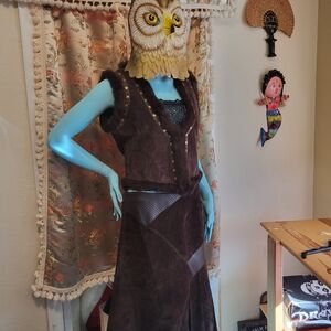 Korean Leather Suede Asymmetrical Skirt